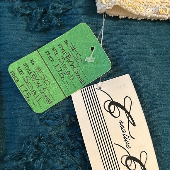 Vintage Creative Creations silk beaded black & white rose sequin dress - Picture 12 of 12